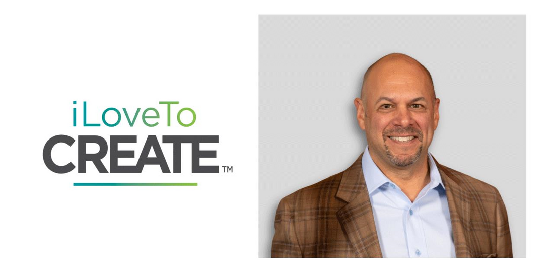 ILoveToCreate logo on left with picture of Tom Russo on right