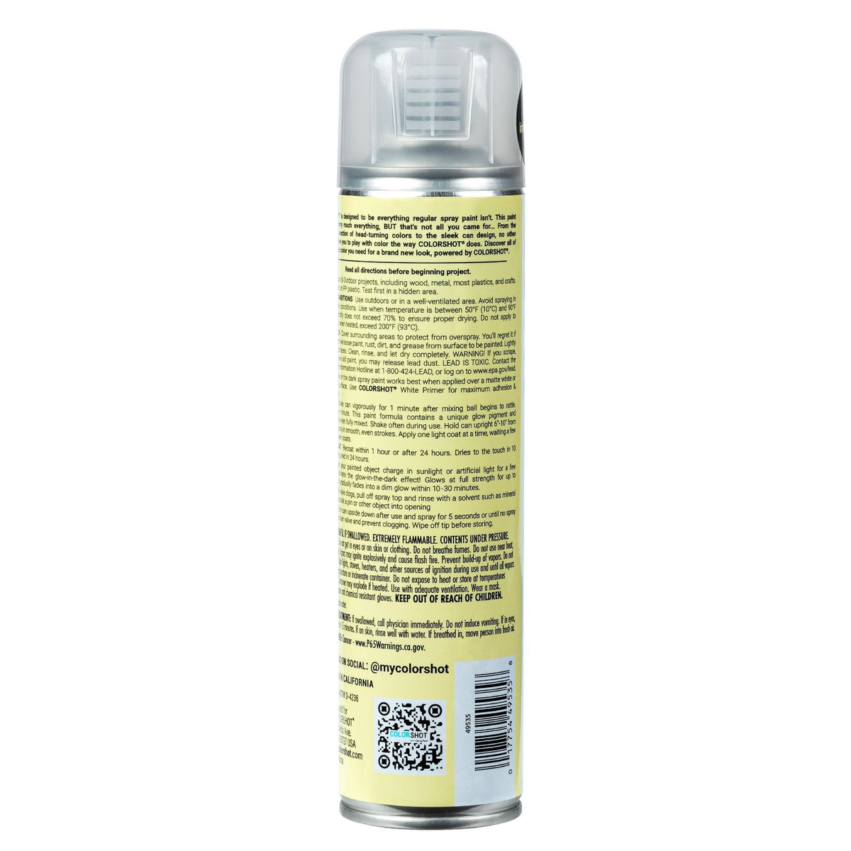 Picture of 49535 COLORSHOT Glow in the Dark Spray Paint Lightning Bug (Natural Glow) 8 oz.
