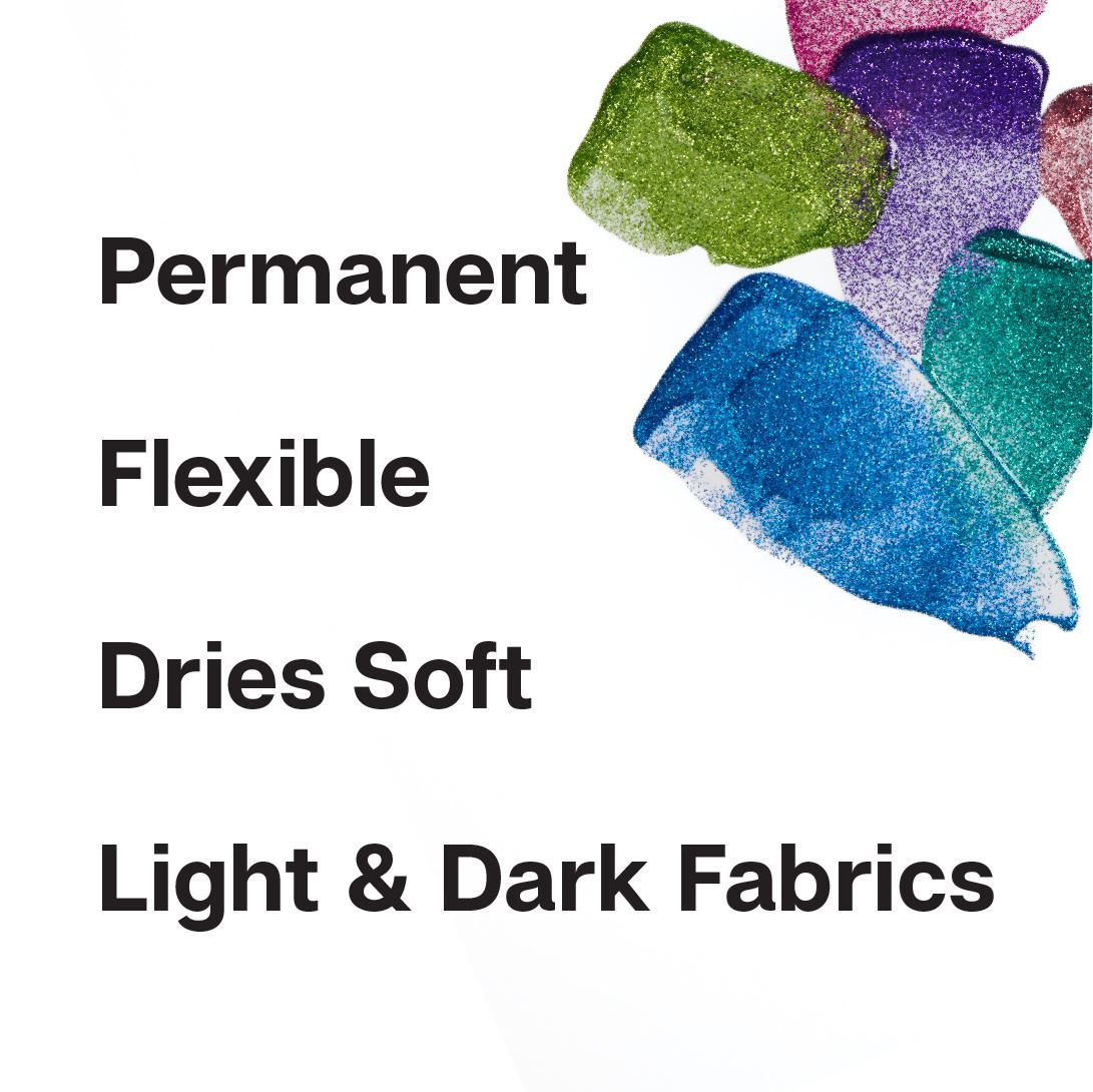 Picture of 49976-1 Tulip Glitter Fabric Paint 6 Pack