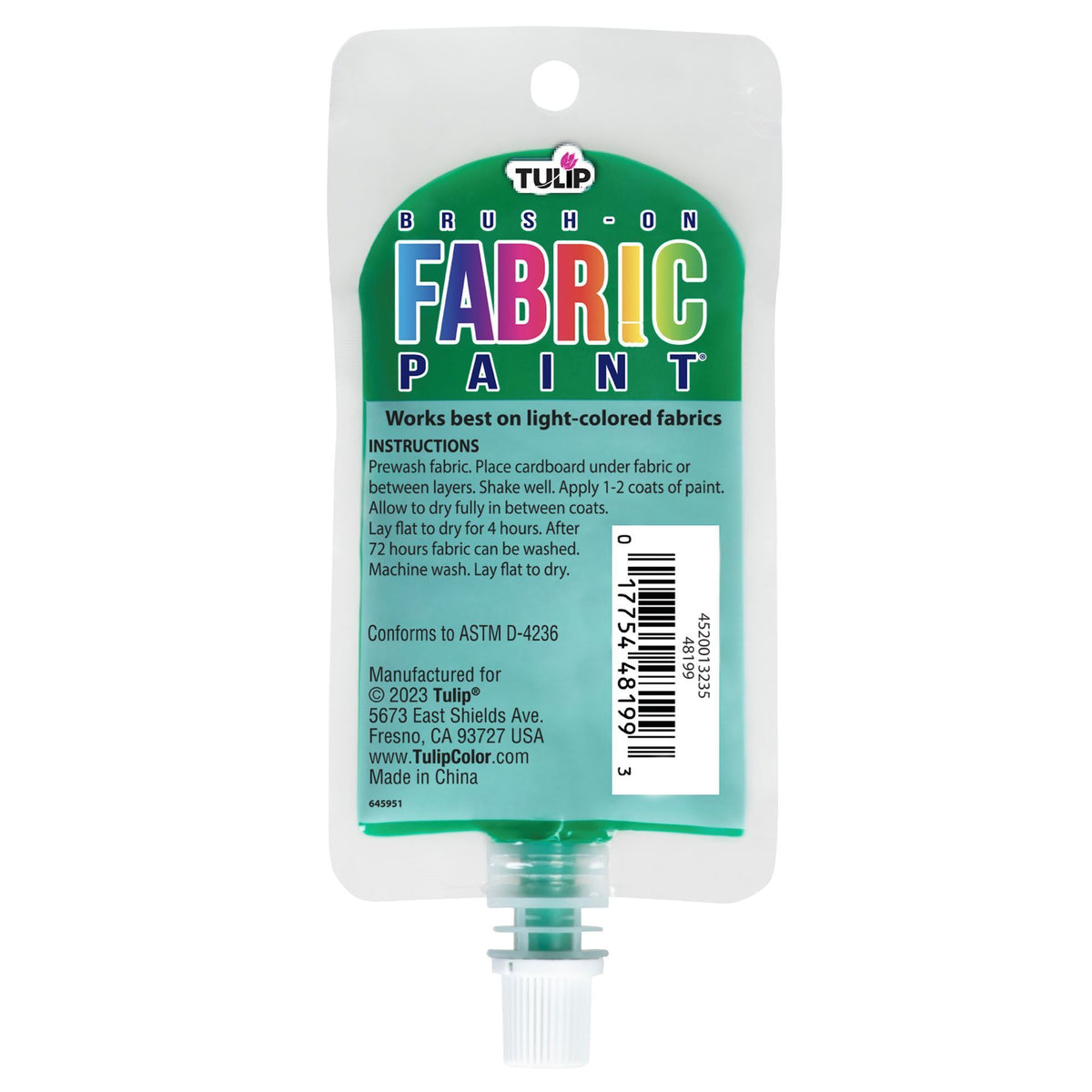 Picture of 49856 Tulip Brush-On Fabric Paint Green 2.7 fl. oz.