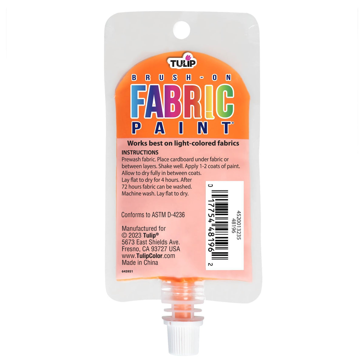 Picture of 49863 Tulip Brush-On Fabric Paint Orange 2.7 fl. oz.