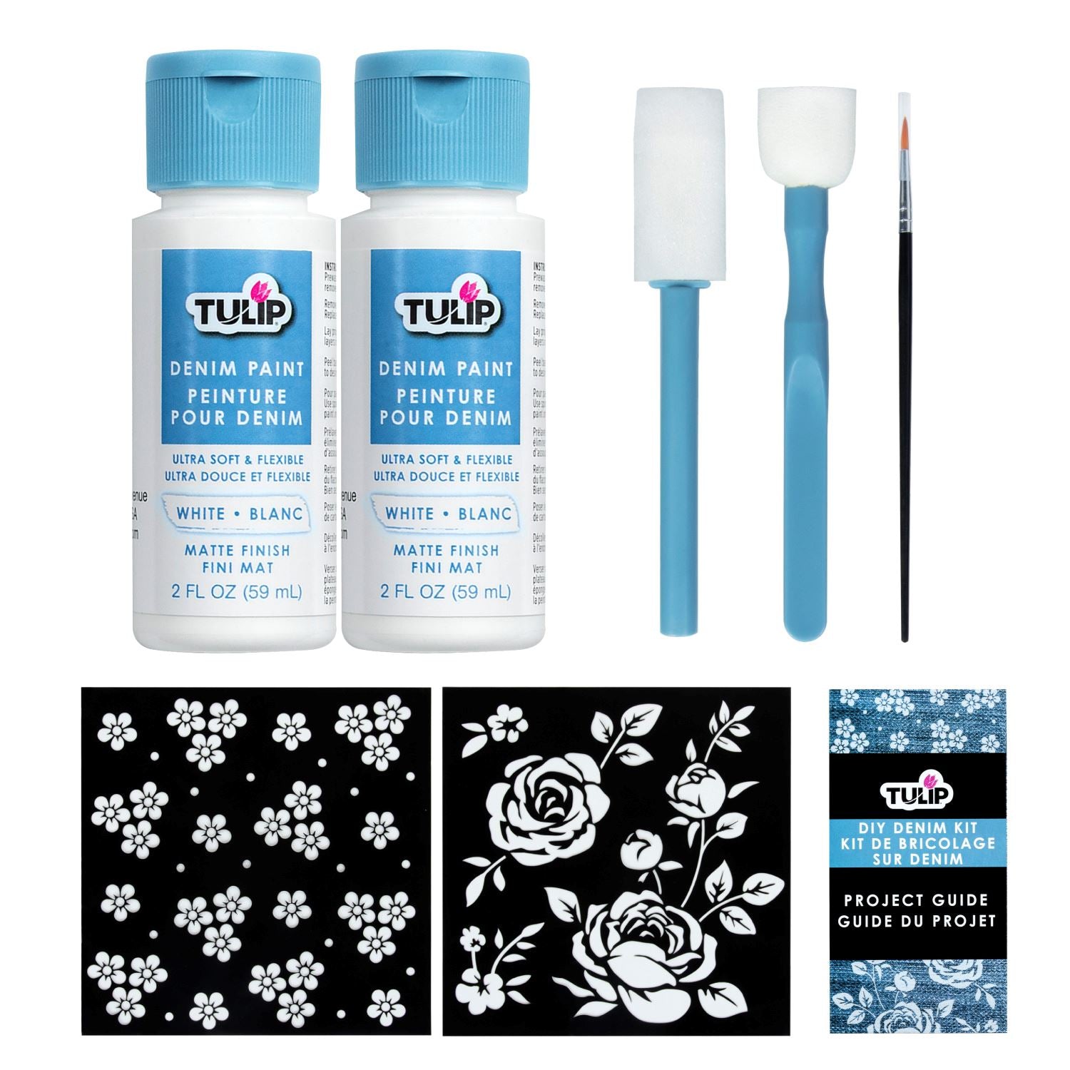 Picture of 49302                               TULIP DIY DENIM PAINT + STENCIL KIT 1/3           