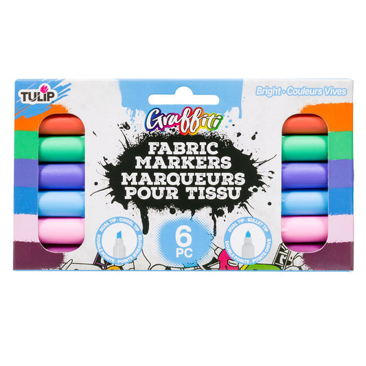 Picture of 44272 Tulip Graffiti Fabric Markers Dual-Tip Brights 6pk