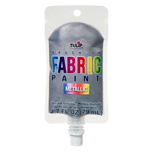 Picture of 49851 TULIP BRUSH-ON FABRIC PAINT - METALLIC SILVER