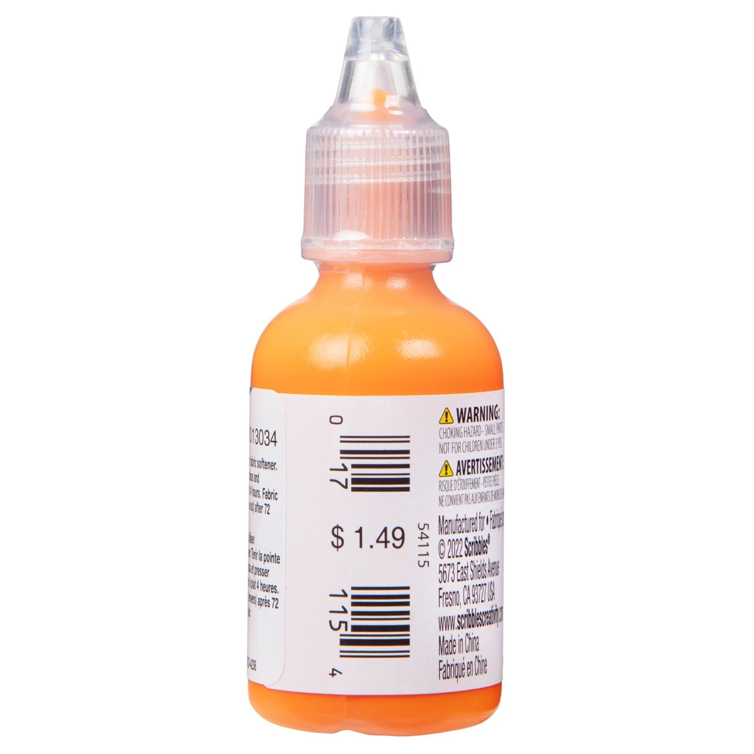Picture of 54115 3D Fabric Paint Bright Orange 1 oz.