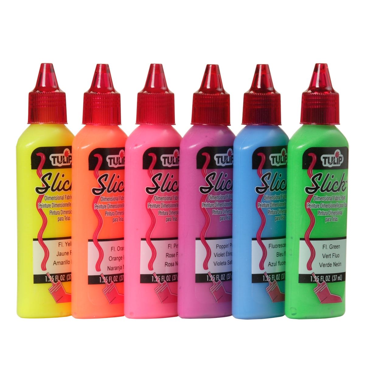 Picture of 47927                               DIMENSIONAL FABRIC PAINT NEON 6PK                 